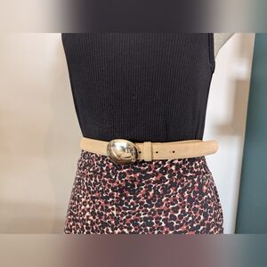 Belgo Lux elevated statement belt Tan Gold, Size Large Free Add On